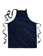 Westford Mill Fairtrade Baumwoll-Bib Apron with Pocket, Natural 70 x 93 cm, WM364 – French Navy
