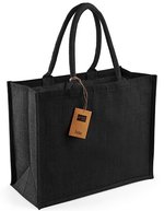 Westford Mill Jute Einkaufstasche mit Baumwollgriffen – Black/Black
