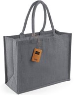 Westford Mill Jute Einkaufstasche mit Baumwollgriffen – Graphite Grey/Graphite Grey