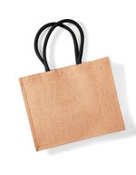 Westford Mill Jute Einkaufstasche mit Baumwollgriffen – Natural/Black