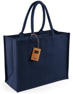 Westford Mill Jute Einkaufstasche mit Baumwollgriffen, Natural/Forest Green 42 x 33 x 19 cm, WM407 – Marine/Marine