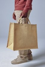 Westford Mill Jute Jumbo Shopper mit Baumwollgriffen, Natural 45 x 39 x 21 cm, WM408 – Bild 1