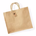 Westford Mill Jute Jumbo Shopper with Cotton Handles, Natural 45 x 39 x 21 cm, WM408 – image 3