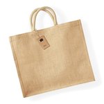 Westford Mill Jute Jumbo Shopper mit Baumwollgriffen, Natural 45 x 39 x 21 cm, WM408 – Bild 3