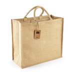 Westford Mill Jute Jumbo Shopper mit Baumwollgriffen, Natural 45 x 39 x 21 cm, WM408 – Bild 4