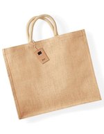 Westford Mill Jute Jumbo Shopper mit Baumwollgriffen, Natural 45 x 39 x 21 cm, WM408 – Bild 2