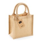 Westford Mill Jute Geschenktasche mit Baumwollgriffen, Natural 20 x 20 x 12 cm, WM411 – Bild 3