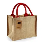 Westford Mill Mini Jute Bag with Cotton Handles, Graphite Grey/Graphite Grey 26 x 22 x 14 cm, WM412 – image 3