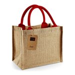 Westford Mill Mini-Jutetasche mit Baumwollgriffen, Graphite Grey/Graphite Grey 26 x 22 x 14 cm, WM412 – Bild 3