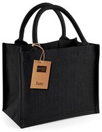Westford Mill Mini-Jutetasche mit Baumwollgriffen – Black/Black