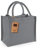 Westford Mill Mini-Jutetasche mit Baumwollgriffen – Graphite Grey/Graphite Grey