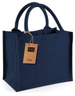 Westford Mill Mini-Jutetasche mit Baumwollgriffen, Graphite Grey/Graphite Grey 26 x 22 x 14 cm, WM412 – Navy/Navy