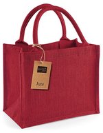 Westford Mill Mini-Jutetasche mit Baumwollgriffen, Graphite Grey/Graphite Grey 26 x 22 x 14 cm, WM412 – Red/Red