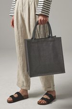 Westford Mill Jute Midi Shopper mit Baumwollgriffen, Natural 30 x 30 x 19 cm, WM413 – Bild 1
