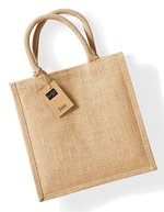 Westford Mill Jute Midi Shopper mit Baumwollgriffen – Natural