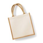 Westford Mill Jute-Tragetasche mit Baumwoll-Details, Fuchsia 30 x 30 x 19 cm, WM421 – Bild 3