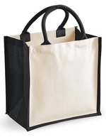 Westford Mill Jute-Tragetasche mit Baumwoll-Details – Black