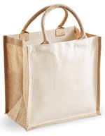 Westford Mill Jute-Tragetasche mit Baumwoll-Details – Natural