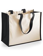 Westford Mill Baumwoll-Jute Shopper mit Druckfläche – Black