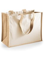 Westford Mill Baumwoll-Jute Shopper mit Druckfläche – Natural
