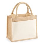 Westford Mill Laminierte Jutetasche mit Baumwollfach, Natural 26 x 22 x 14 cm, WM425 – Bild 3