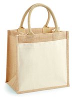 Westford Mill Laminierte Jute-Tasche mit Baumwollfach in, Natural 30 x 30 x 19 cm, WM426 – Bild 2