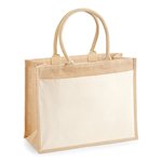Westford Mill Laminierte Jute-Baumwolltasche mit Griffen, Natural 42 x 33 x 19 cm, WM427 – Bild 3