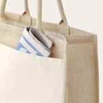 Westford Mill Laminierte Jute-Baumwolltasche mit Griffen, Natural 42 x 33 x 19 cm, WM427 – Bild 4