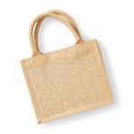 Westford Mill Jute Mini-Geschenktasche mit Golddetails, Natural Gold 26 x 22 x 14 cm, WM431 – Bild 4