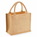 Westford Mill Mini borsa regalo in juta con dettagli oro, Natural Gold 26 x 22 x 14 cm, WM431 – immagine 5