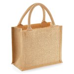 Westford Mill Jute Mini-Geschenktasche mit Golddetails, Natural Gold 26 x 22 x 14 cm, WM431 – Bild 5