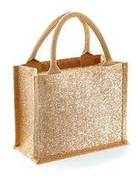 Westford Mill Jute Mini-Geschenktasche mit Golddetails – Natural Gold
