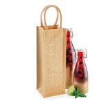 Westford Mill Jute Flaschentasche mit Golddetails – Red Gold