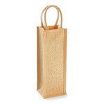 Westford Mill Jute Flaschentasche mit Golddetails, Natural Gold 12 x 35 x 11 cm, WM433 – Bild 4