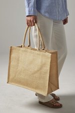 Westford Mill Shimmer Jute Shopper mit Golddetails, Natural Gold 42 x 33 x 19 cm, WM437 – Bild 1