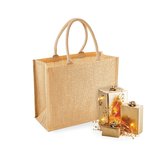 Westford Mill Shimmer Jute Shopper mit Golddetails, Natural Gold 42 x 33 x 19 cm, WM437 – Bild 4