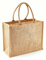 Westford Mill Shimmer Jute Shopper mit Golddetails – Natural Gold