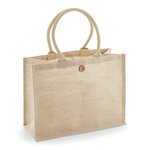 Westford Mill Jute-Baumwoll-Shopper mit Tragegriffen, Natural 42 x 33 x 19 cm, WM447 – Bild 3