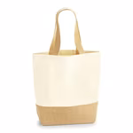 Westford Mill Shopper en Toile de Coton avec Base en Jute, Natural 24 x 41 x 13 cm, WM450 – image 3
