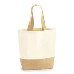 Westford Mill Baumwoll-Canvas Shopper mit Jute-Basis, Natural 24 x 41 x 13 cm, WM450 – Bild 3