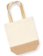 Westford Mill Baumwoll-Canvas Shopper mit Jute-Basis – Natural