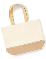 Westford Mill Baumwoll-Canvas Sac de plage mit Jute-Basis, Natural 34 x 36 x 13 cm, WM451 – Bild 2