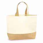 Westford Mill Sac de Plage XXL en Toile de Coton avec Base en Jute, Natural 38 x 44 x 18, WM452 – image 3