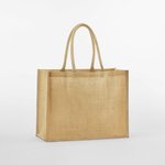 Westford Mill Natürlicher Jute-Klassik-Shopper, Natural/Black 42 x 33 x 19 cm, WM470 – Bild 3