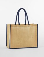 Westford Mill Natürlicher Jute-Klassik-Shopper – Natural/Navy