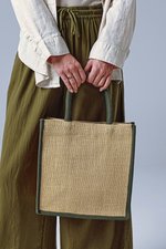 Westford Mill Natürliche Jute Midi Tasche, Natural/Black 30 x 30 x 19 cm, WM473 – Bild 1