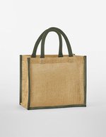 Westford Mill Natürliche Jute Midi Tasche – Natural/Olive Green