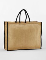 Natural Starched Jute Market Shopper – Natural/Black