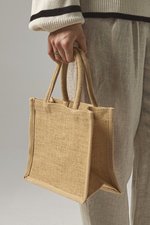 Westford Mill Mini-Geschenktasche aus Jute, starr, Natural/Black 26 x 22 x 14 cm, WM477 – Bild 1