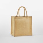 Westford Mill Mini-Geschenktasche aus Jute, starr, Natural/Black 26 x 22 x 14 cm, WM477 – Bild 3
